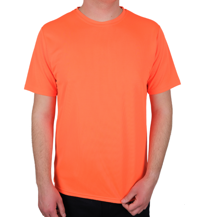 Baskılı Sıfır Yaka T-shirt Turuncu - Dry Touch