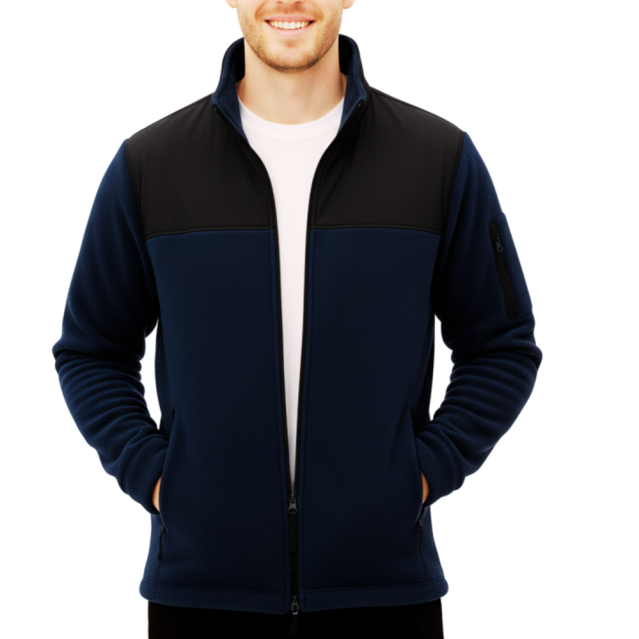 Baskılı Softshell Mont Lacivert - TOPTAN (10 Adet)