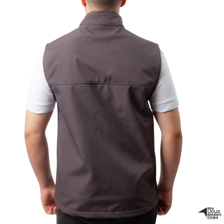 Baskılı Softshell Yelek  / Gri İş Kıyafeti ( 10 ADET)