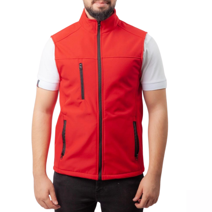 Baskılı Softshell Yelek  / Kırmızı İş Kıyafeti ( 10 ADET)