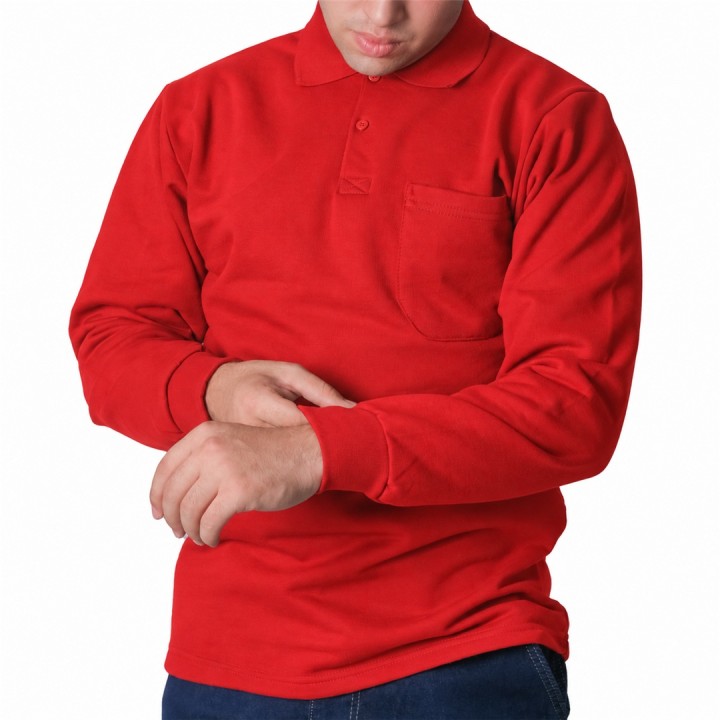 Baskılı Sweat  Polo Yaka / Kırmızı İş Kıyafeti ( 10 ADET)
