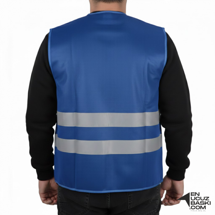 İkaz Yeleği İşçi Saks Mavi
