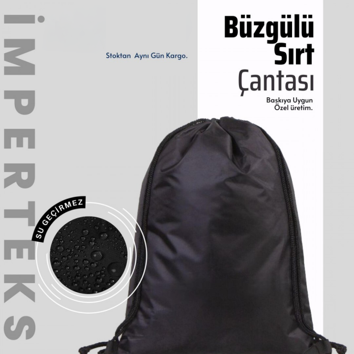 İmperteks Sırt Çantası  32x45 Cm Siyah (25 Adet)