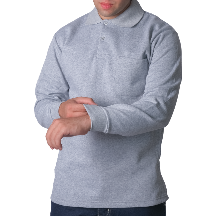 Baskılı Polo Yaka Sweat Gri