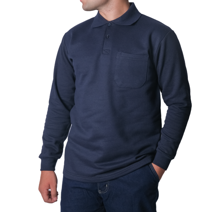 Baskılı Polo Yaka Sweat Lacivert