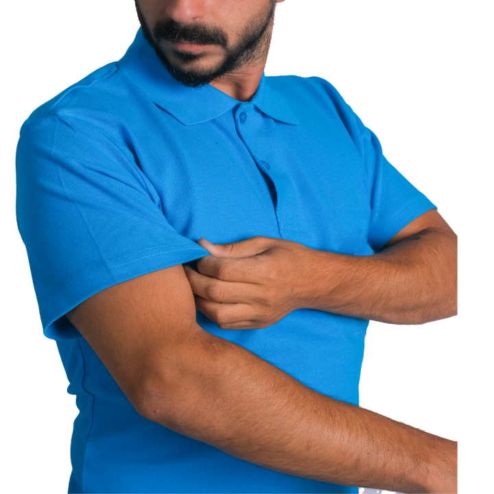 Baskılı Polo Yaka Tişört Basic Turkuaz
