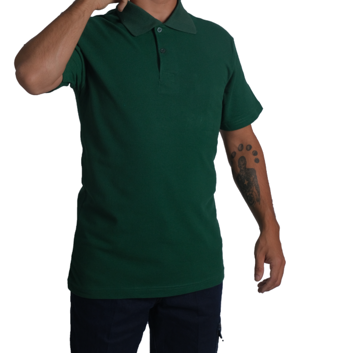 Baskılı Polo Yaka Tişört Basic Yeşil
